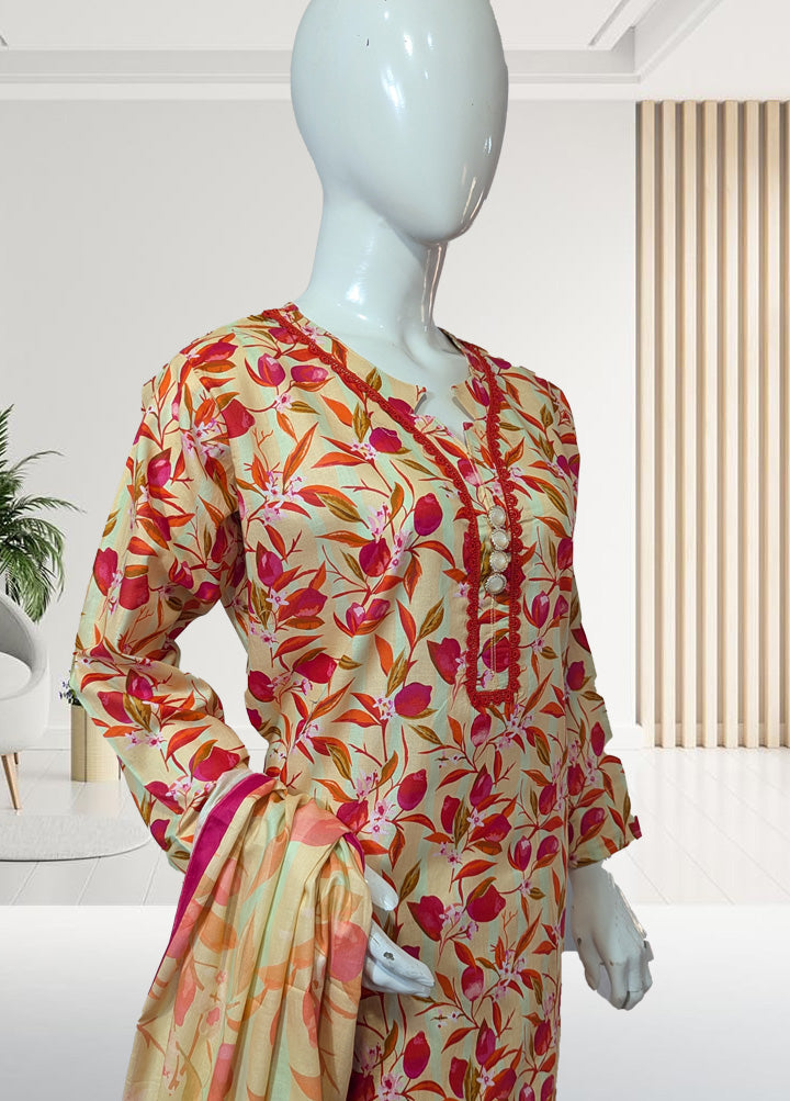 FloralAura -3 Piece Stitched lawn suit 5139